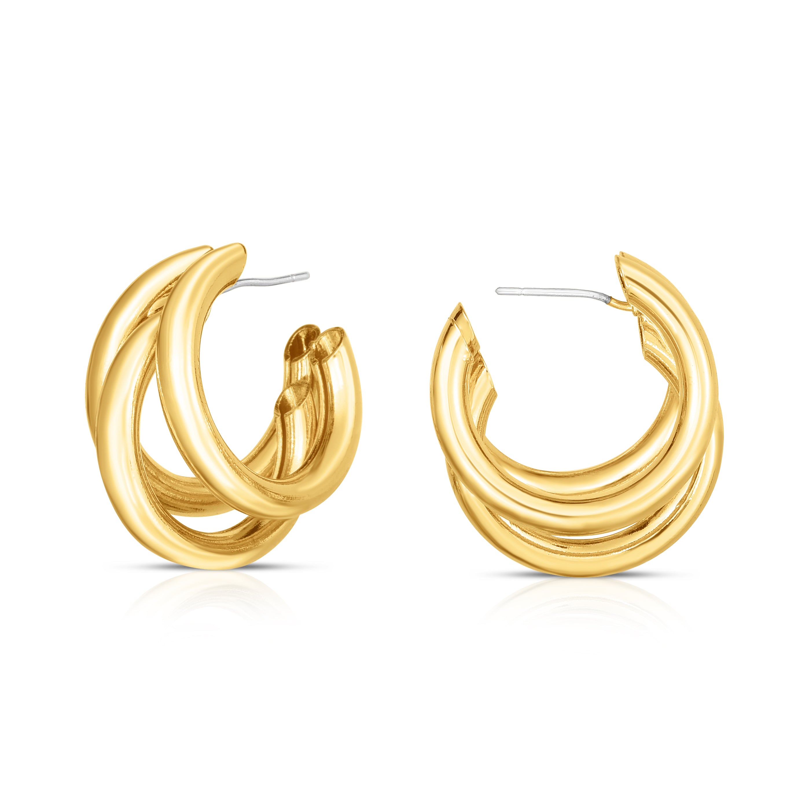 Gold Triple Hoop Earrings – Cecelia Designs Jewelry